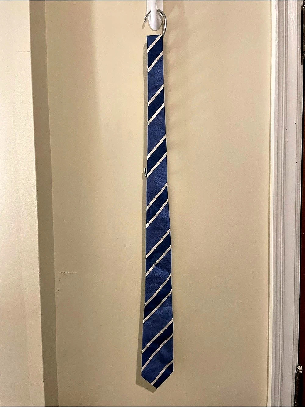 Banana Republic Men's Striped 100% Silk Tie in Blue & White Like New